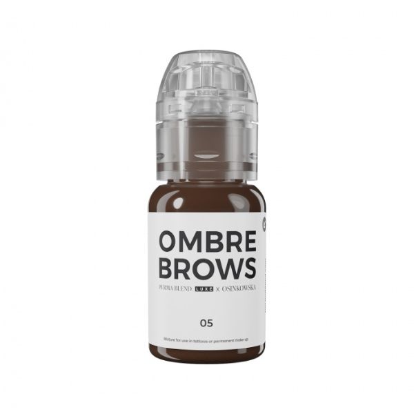 Butelka pigmentu Perma Blend LUXE X Osinkowska Ombre Brows 05 – głęboki, naturalny brąz do makijażu permanentnego brwi.