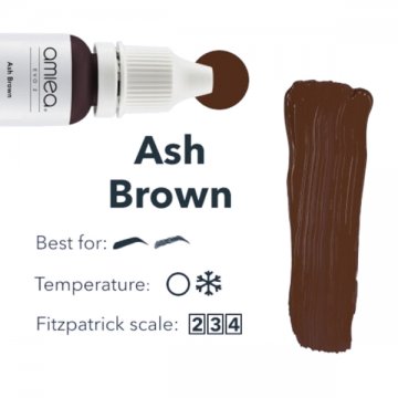 Informacyjna grafika pigmentu Ash Brown – kolor, przeznaczenie i&nbsp;skala Fitzpatricka