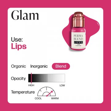 Parametry pigmentu Glam Perma Blend LUXE – do&nbsp;ust, blend, wysoka intensywność, temperatura ciepła