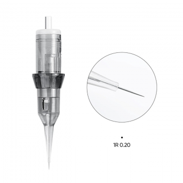 THUNDERLORD Biomaser MISTY 0601RL 1R 0,20 mm MT 3 mm – pojedyncza igła Round Liner w&nbsp;powiększeniu