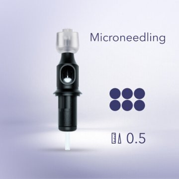 Kartridż do&nbsp;mezoterapii mikroigłowej Cheyenne – widok igieł w&nbsp;technologii 6-needle plate 0.5mm, zapewniający skuteczne przenikanie substancji aktywnych