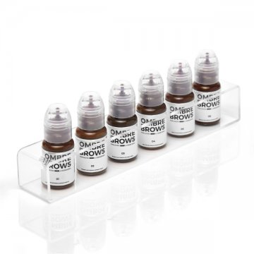 Zestaw pigmentów Perma Blend LUXE Ombre Brows 01-06 w organizerze – profesjonalne rozwiązanie dla linergistów.