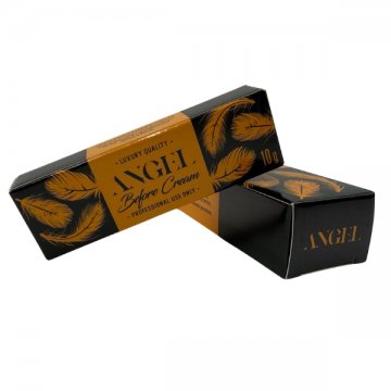 Angel Before Cream 10 g – luksusowy krem wspierający komfort skóry przed zabiegiem, opakowanie z motywem piór