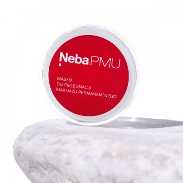 Masło Neba PMU na&nbsp;kamiennej powierzchni – pielęgnacja skóry po&nbsp;makijażu permanentnym