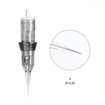 THUNDERLORD Biomaser MISTY 0801RL 1R 0,25 mm MT 3 mm – zbliżenie pojedynczej igły Round Liner